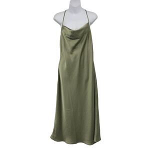 Show Me Your Mumu Verona Cowl Midi Slip Dress L Sleeveless Spaghetti Cross Back